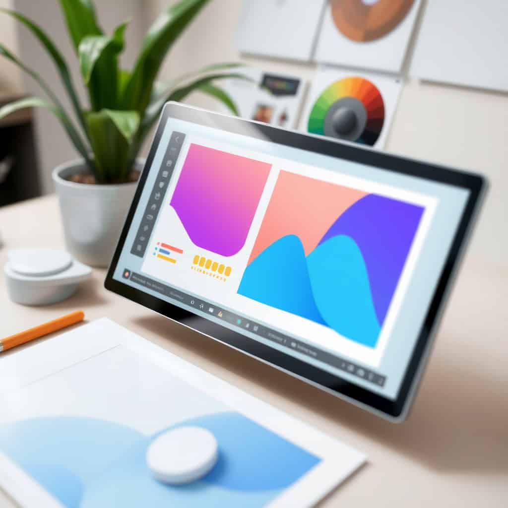 Monitor zeigt bunte Diagramme