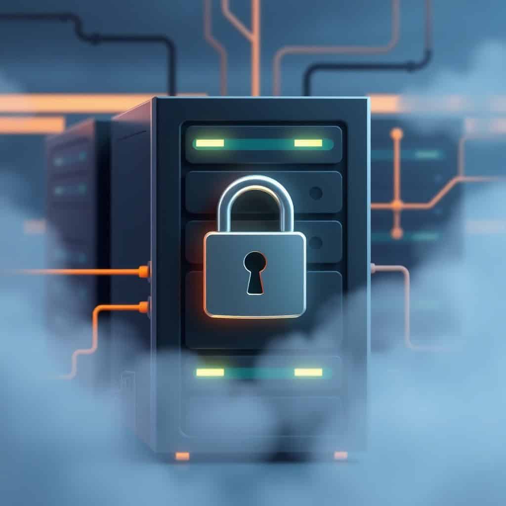 Sicherer Server mit Schloss